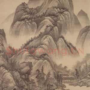 清代 王鉴《夏日山居图轴》国画山水作品图片鉴赏