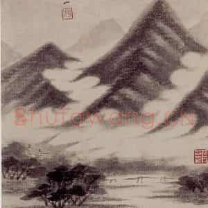 清代 王鉴《仿古山水册》国画山水作品图片鉴赏