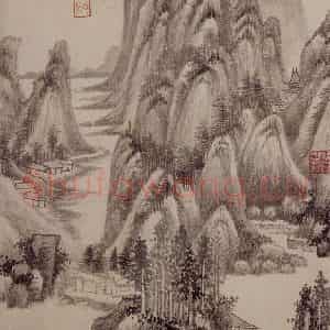 清代 王鉴《仿古山水册》国画山水作品图片鉴赏
