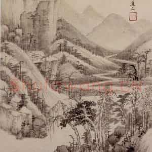 清代 王鉴《仿古山水册》国画山水作品图片鉴赏