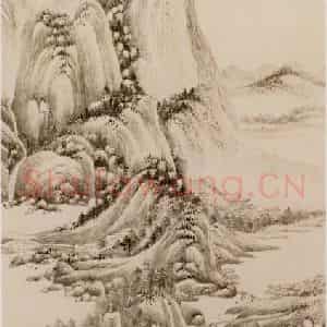清代 王鉴《四家灵气图轴》国画山水作品图片鉴赏