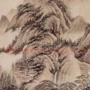 清代 王鉴《云壑松阴图轴》国画山水作品图片鉴赏