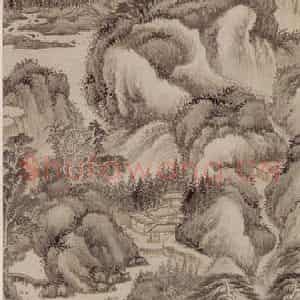 清代 王鉴《云壑松阴图轴》国画山水作品图片鉴赏