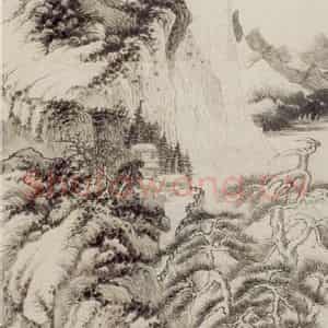 清代 王鉴《云壑松阴图轴》国画山水作品图片鉴赏