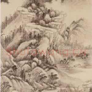 清代 王鉴《仿古山水十条屏》国画山水作品图片鉴赏
