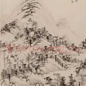 清代 王鉴《拂水岩图轴》国画山水作品图片鉴赏