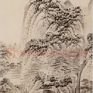 清代 王鉴《仿王蒙山水图轴》国画山水作品图片鉴赏