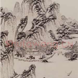 清代 王鉴《梦境图轴》国画山水作品图片鉴赏