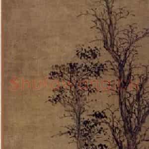 明代 沈周《古木寒泉图轴》国画山水作品图片鉴赏