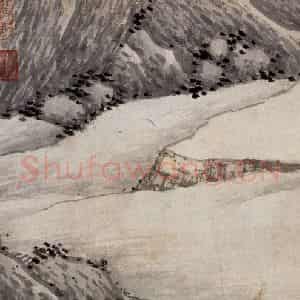 明代 沈周《千人石夜游图卷》国画山水作品图片鉴赏