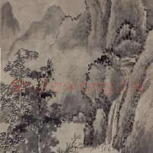 明代 沈周《天寒道远图轴》国画山水作品图片鉴赏