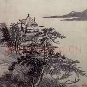 明代 沈周《三绝图册》国画山水作品图片鉴赏