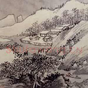 明代 沈周《三绝图册》国画山水作品图片鉴赏