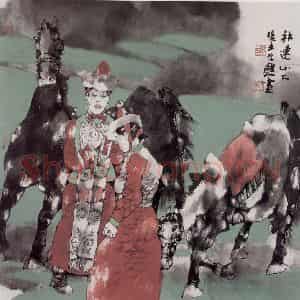 2003年 张道兴《祁连山下》国画人物作品图片鉴赏