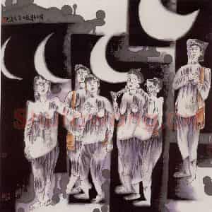 1991年 张道兴《月上歌墟》国画人物作品图片鉴赏