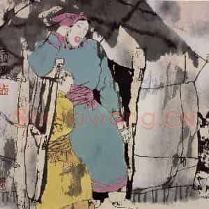 1992年 张道兴《家门》国画人物作品图片鉴赏