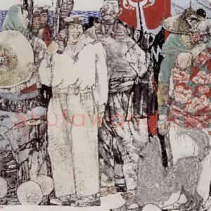 1992年 张道兴《儿子》国画人物作品图片鉴赏
