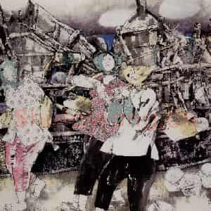 1996年 张道兴《赶海》国画人物作品图片鉴赏