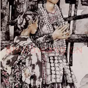 1999年 张道兴《苗家女》国画人物作品图片鉴赏