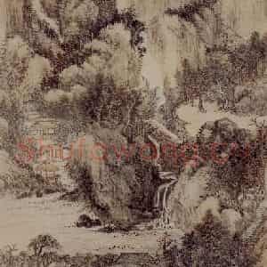 1673年 王翚《仿王猛秋山草堂图轴》国画山水写意作品图片鉴赏