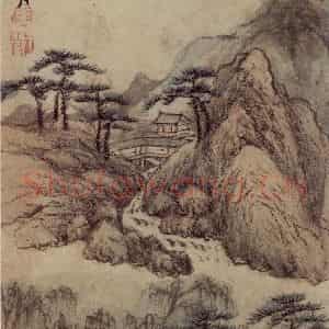 1658年 王翚《仿古山水册》国画山水写意作品图片鉴赏