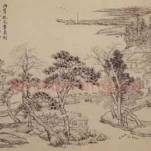 1692年 王翚《仿古山水册》国画山水写意作品图片鉴赏