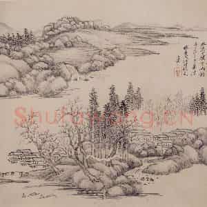 1692年 王翚《仿古山水册》国画山水写意作品图片鉴赏