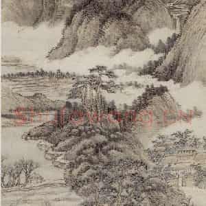 1903年 王翚《南山草堂图轴》国画山水写意作品图片鉴赏