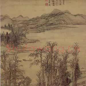 1711年 王翚《仿古四季山水屏》国画山水写意作品图片鉴赏