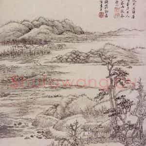 王翚《仿古山水册》国画山水写意作品图片鉴赏