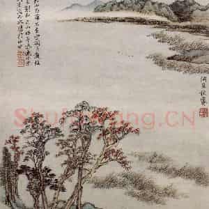 王翚《仿古山水册》国画山水写意作品图片鉴赏