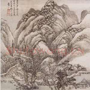 王翚《仿古山水册》国画山水写意作品图片鉴赏
