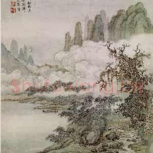 王翚《仿古山水册》国画山水写意作品图片鉴赏