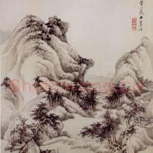 1662年 王翚《仿古山水册》国画山水写意作品图片鉴赏