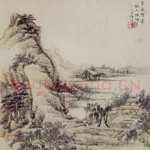 1662年 王翚《仿古山水册》国画山水写意作品图片鉴赏