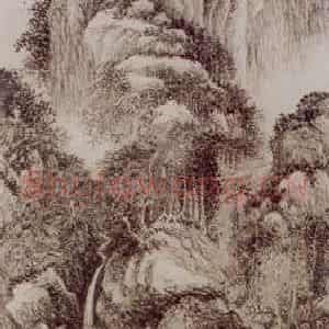 1666年 王翚《山窗读书图轴》国画山水写意作品图片鉴赏