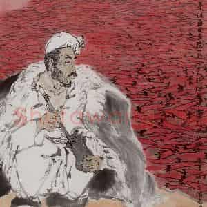 1996年 亚明《红辣椒》国画人物作品图片鉴赏
