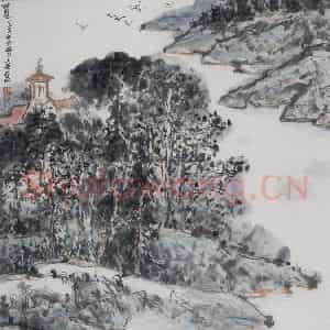 1983年 亚明《波罗的海芬兰湾》国画山水作品图片鉴赏