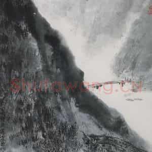 1983年 亚明《教堂晚钟歇》国画山水作品图片鉴赏