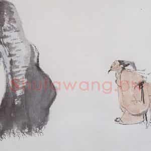 亚明《人物九开》国画人物作品图片鉴赏