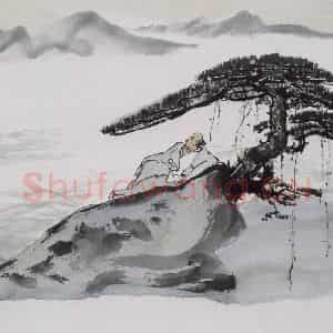 亚明《山水册十开》国画人物作品图片鉴赏
