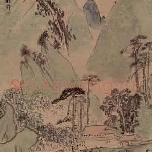 亚明《泥金条屏》国画山水作品图片鉴赏