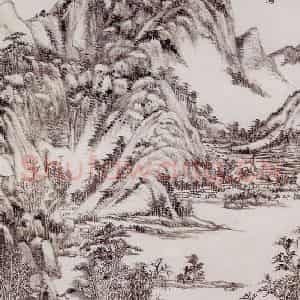 清代 王原祁《仿大痴山水图轴》国画山水作品图片鉴赏