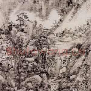 清代 王原祁《富春大岭图轴》国画山水作品图片鉴赏