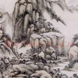 清代 王原祁《仿黄子久山水图轴》国画山水作品图片鉴赏