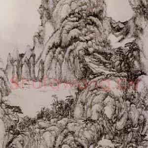 清代 王原祁《松溪仙馆图轴》国画山水作品图片鉴赏