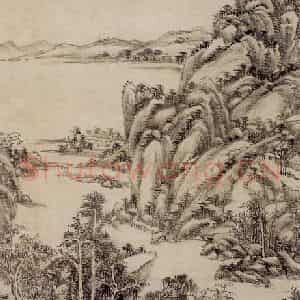 清代 王原祁《山庄平远图轴》国画山水作品图片鉴赏