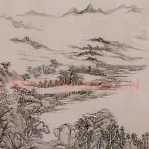 清代 王原祁《昌黎诗意图轴》国画山水作品图片鉴赏