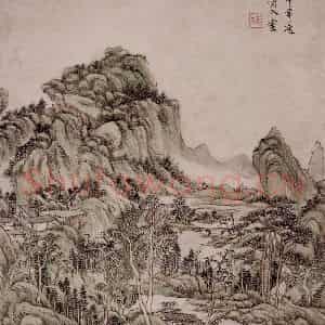 清代 王原祁《仿古山水图屏》国画山水作品图片鉴赏