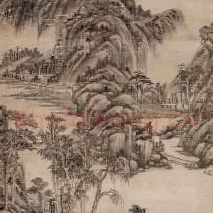 清代 王原祁《仿一峰山水图轴》国画山水作品图片鉴赏
